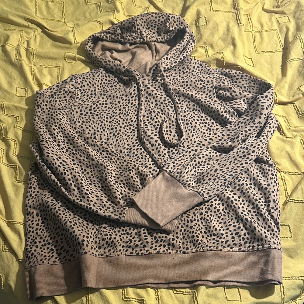 Nine West Leopard Print Hoodie - Tan and Black